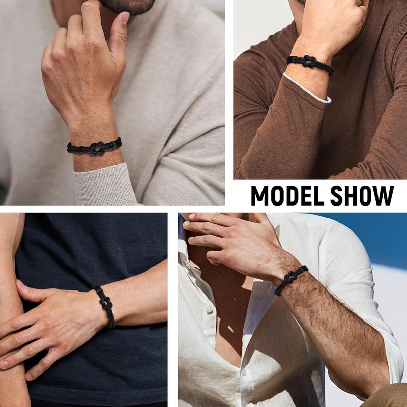 TempBeau Store Love Knot Bracelet Gift for Men - Braided Cord Rope Bracelets for Men,String Bracelet with Infinity Knot Anniversary Birthday Gifts - Image 4